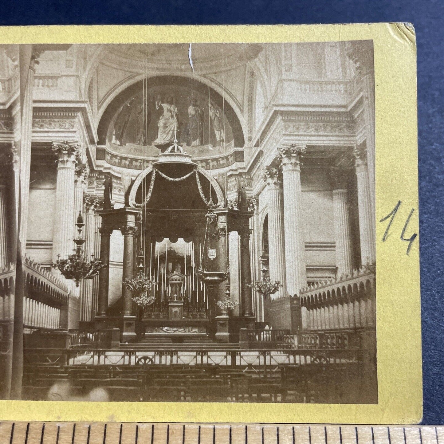 Antique 1870s Inside The Pantheon Paris France Stereoview Photo Card P5185