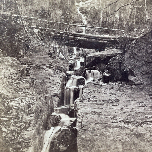 Antique 1870s Silver Cascade Crawford Notch NH Stereoview Photo Card V1961