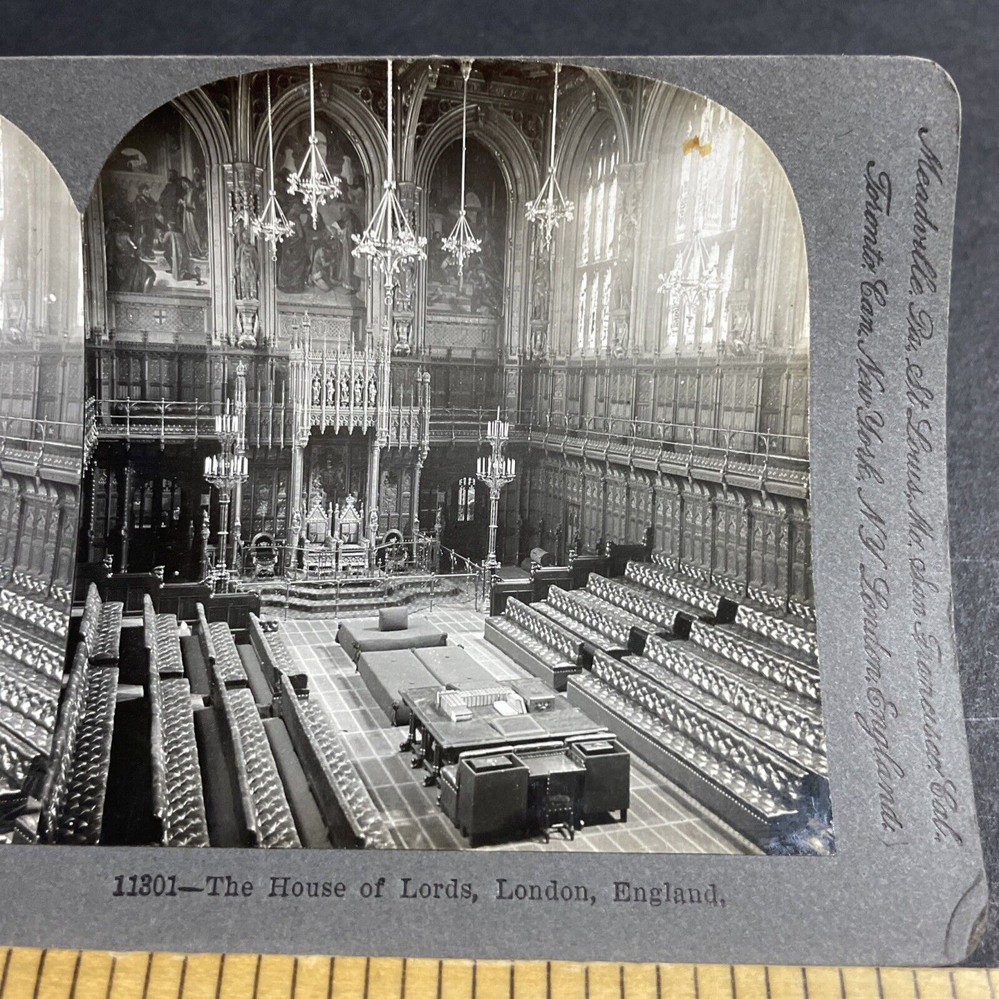 Antique 1901 The House Of Lords London England Stereoview Photo Card P4556