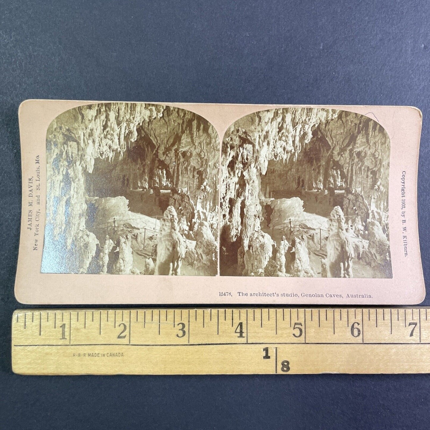 Jenolan Caves Australia Stereoview James M. Davis Antique c1903 Y1149