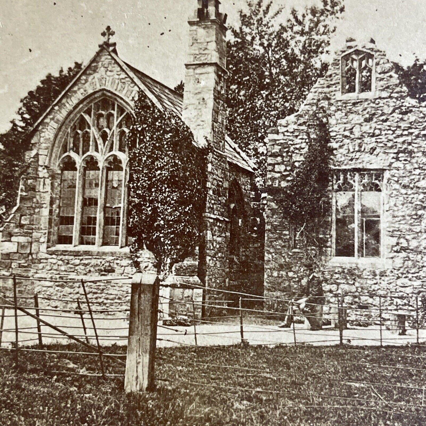 Antique 1870s Sidmouth Church Devonshire England Stereoview Photo Card P4600