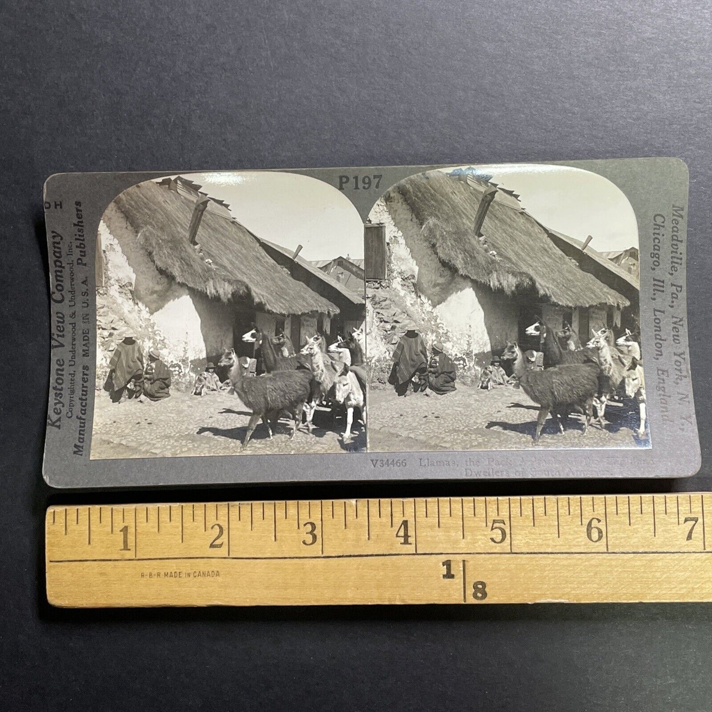 Antique 1918 Cerro De Pasco Village Andes Peru Stereoview Photo Card P1460