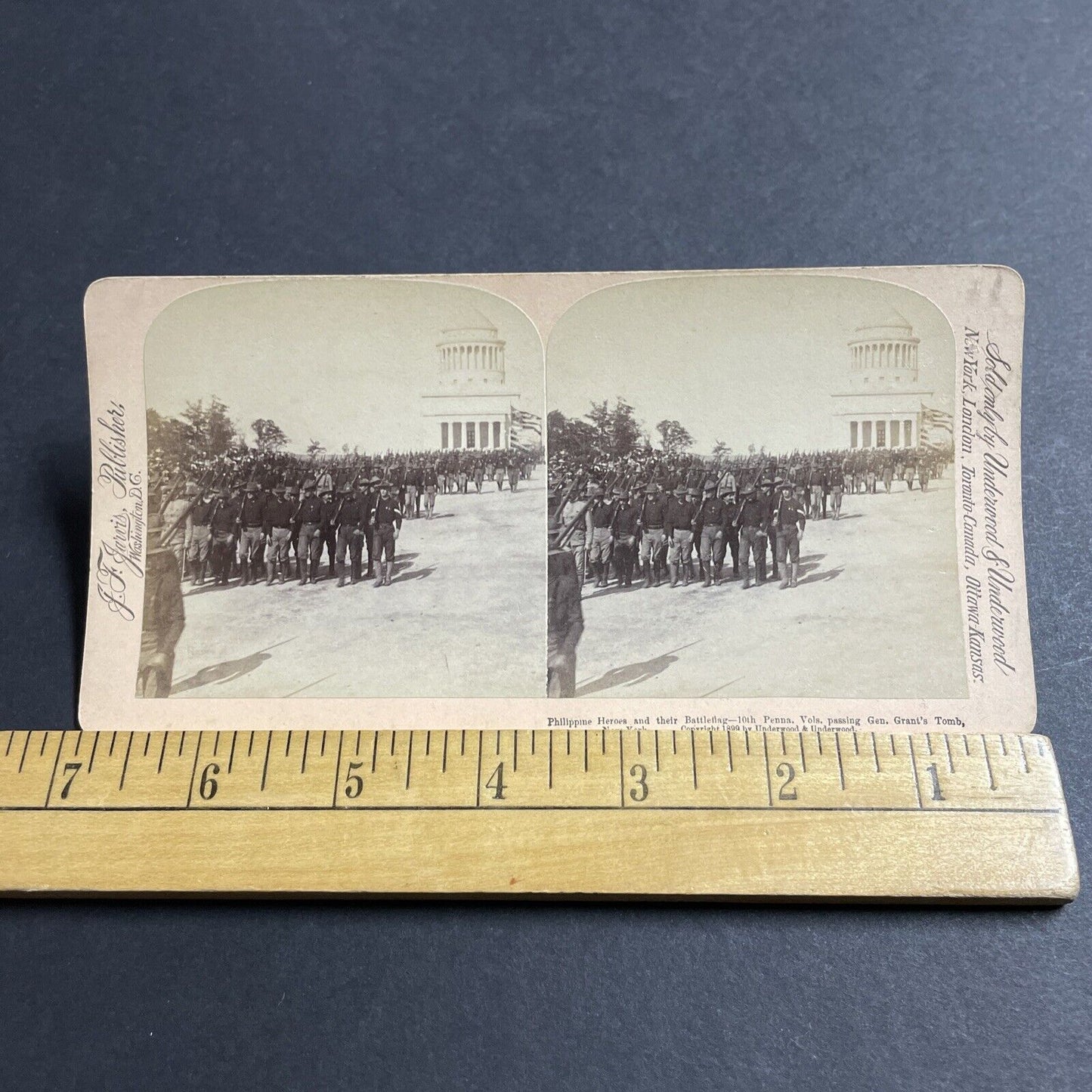 Antique 1899 US Army Marching In Manhattan New York Stereoview Photo Card P4941