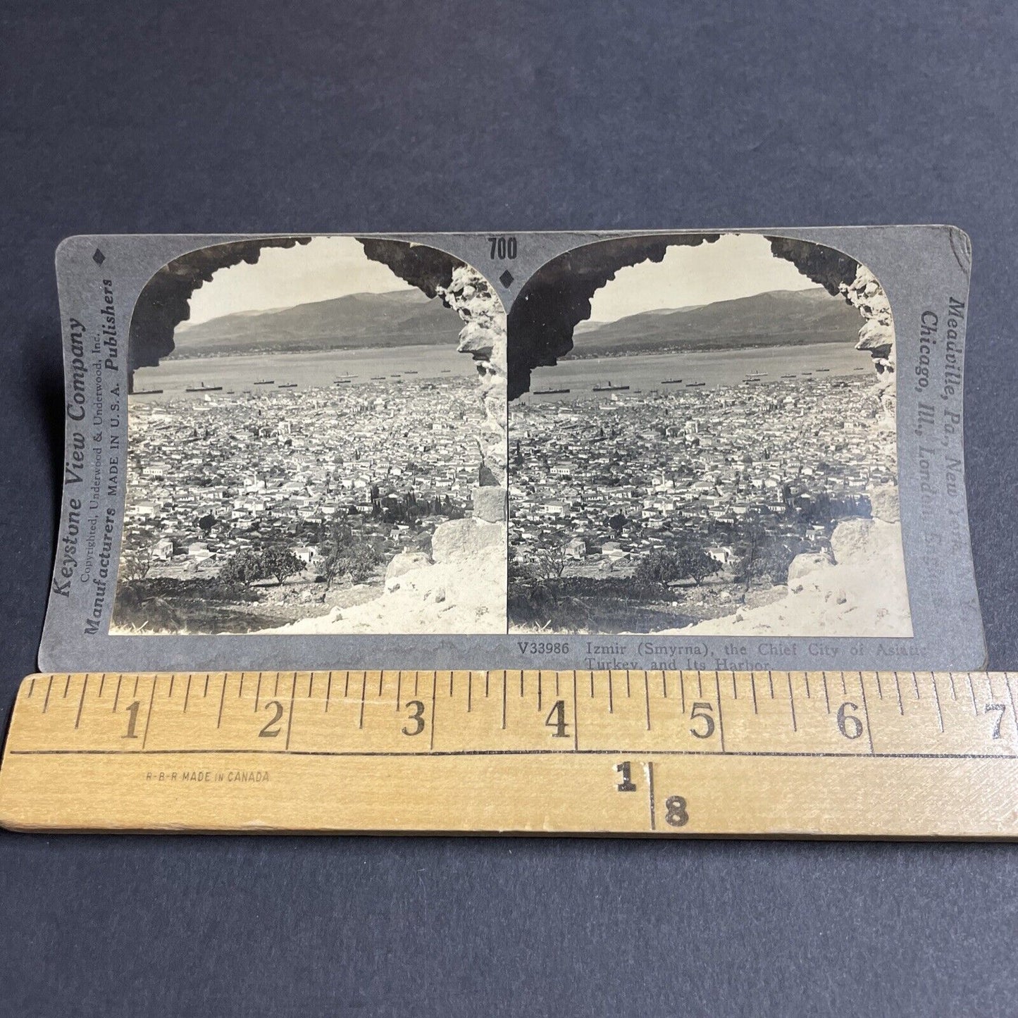 Antique 1920s Izmir Turkey City & Port View Stereoview Photo Card P4929