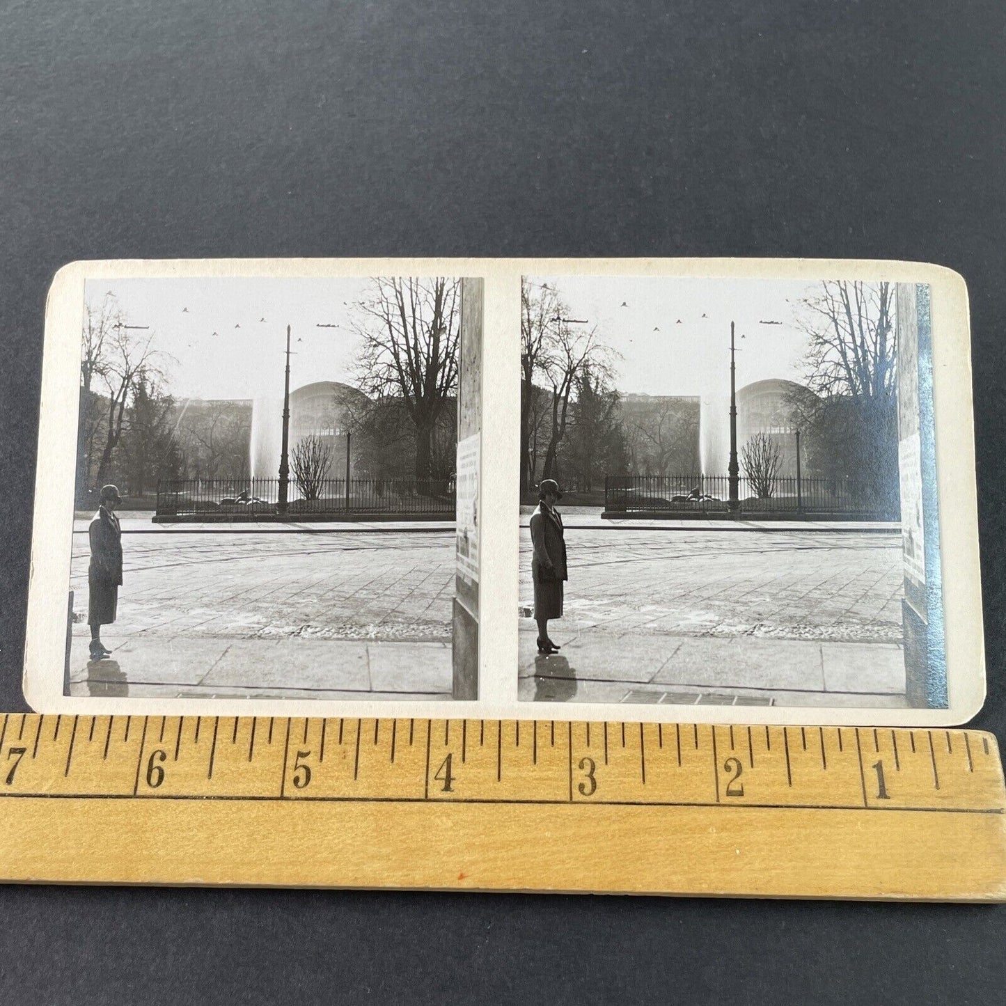 Antique 1925 Turin Train Station Turin Italy OOAK Stereoview Photo Card 3223