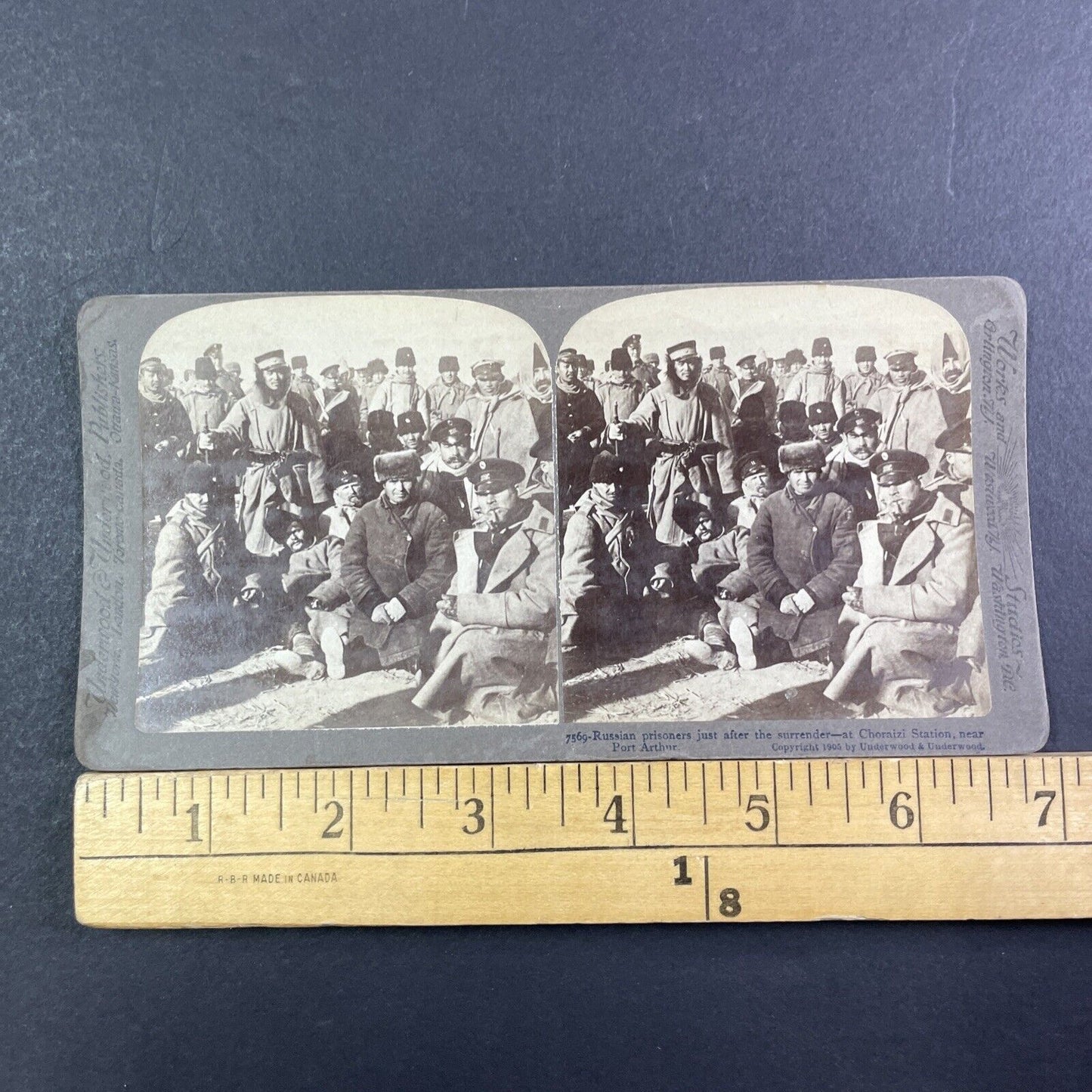 Russian Prisoners of War Stereoview Russo-Sino War Antique c1905 X3885