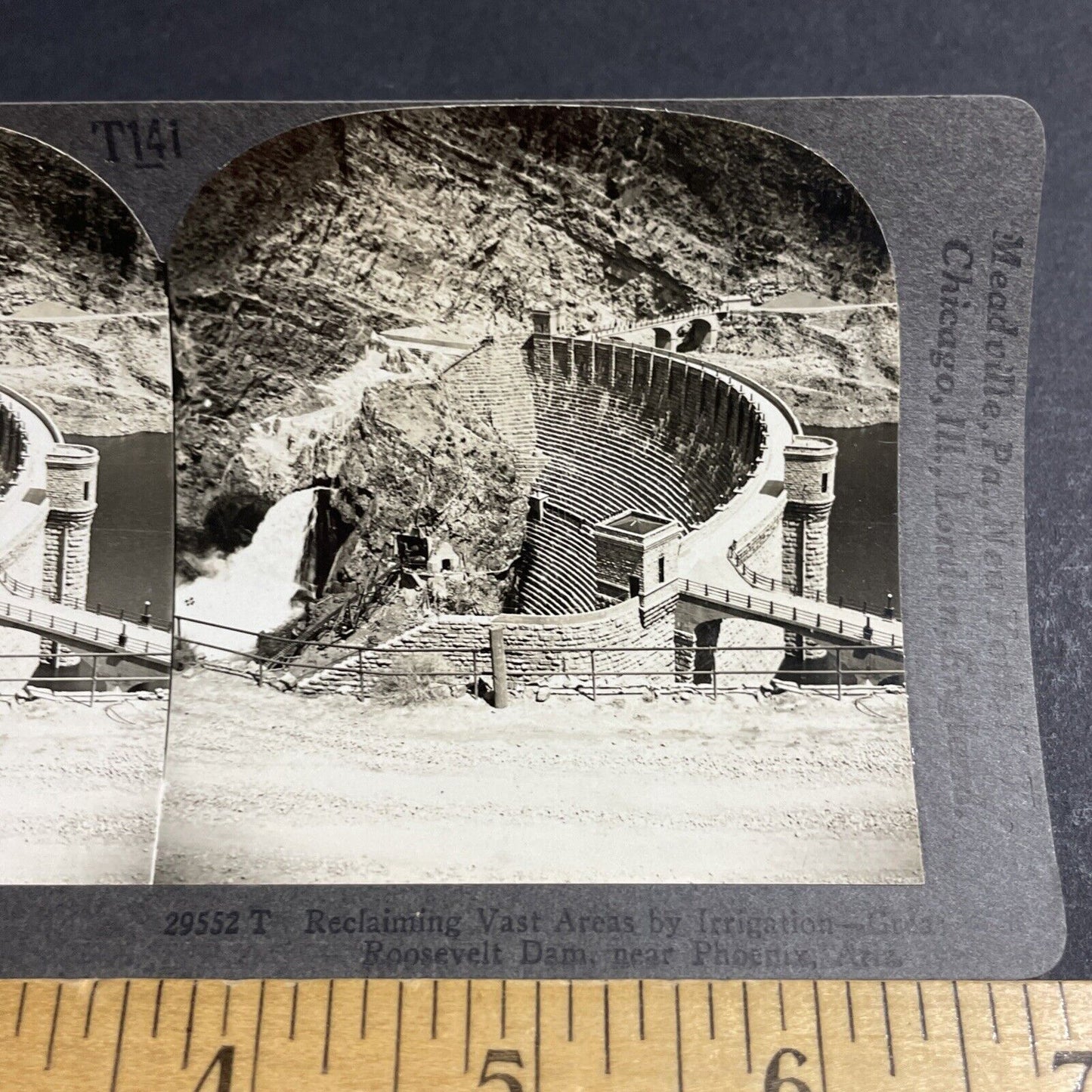 Antique 1920s The Roosevelt Dam Phoenix Arizona Stereoview Photo Card P4830