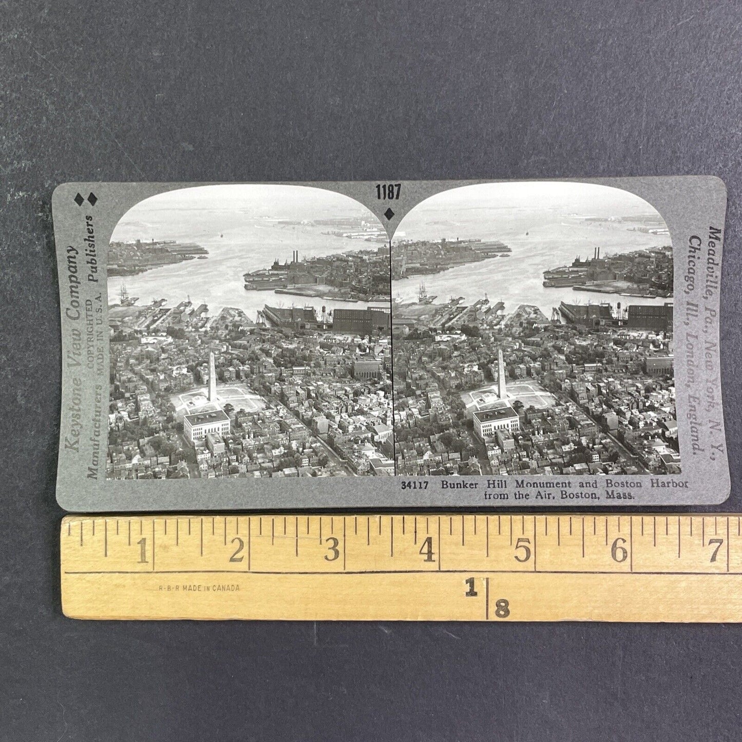 Bunker Hill Monument Boston Massachusetts Stereoview Antique c1920s Y1138