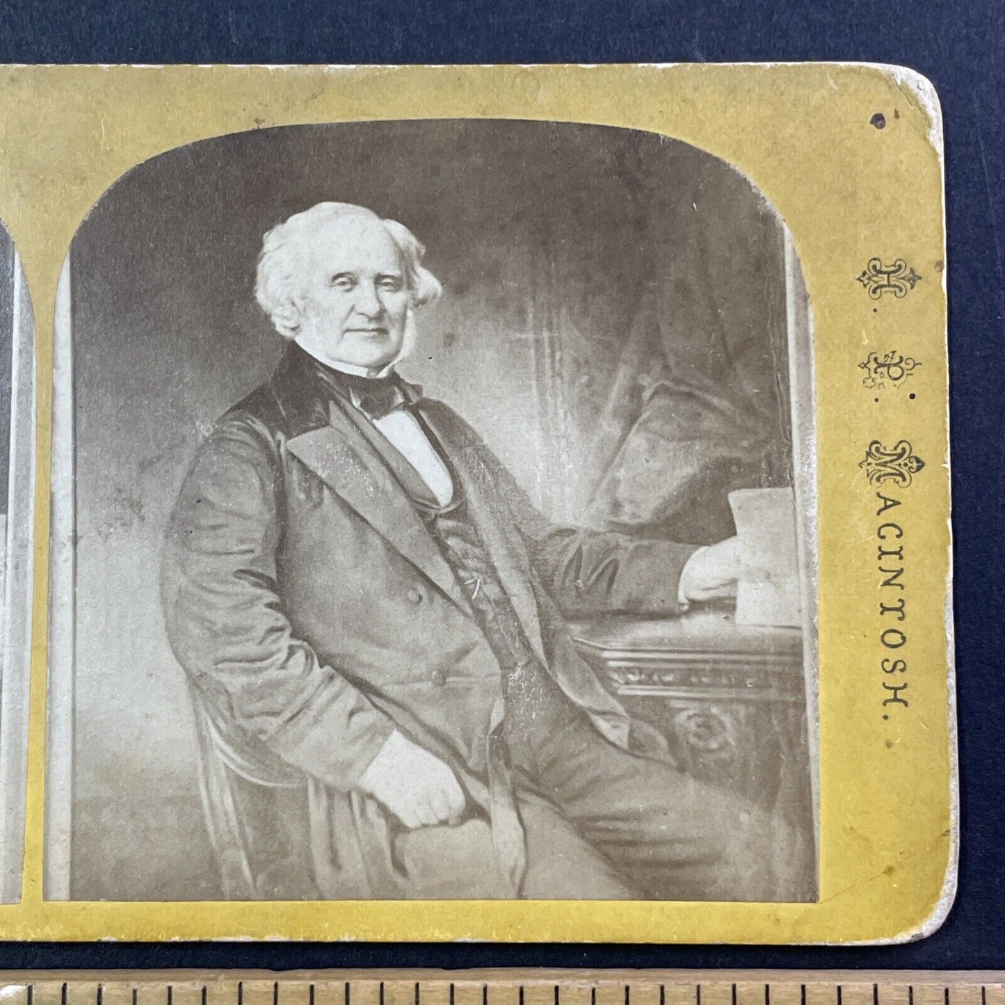 George Peabody Co-Founder JS Morgan Bank Stereoview Antique c1870s X2450