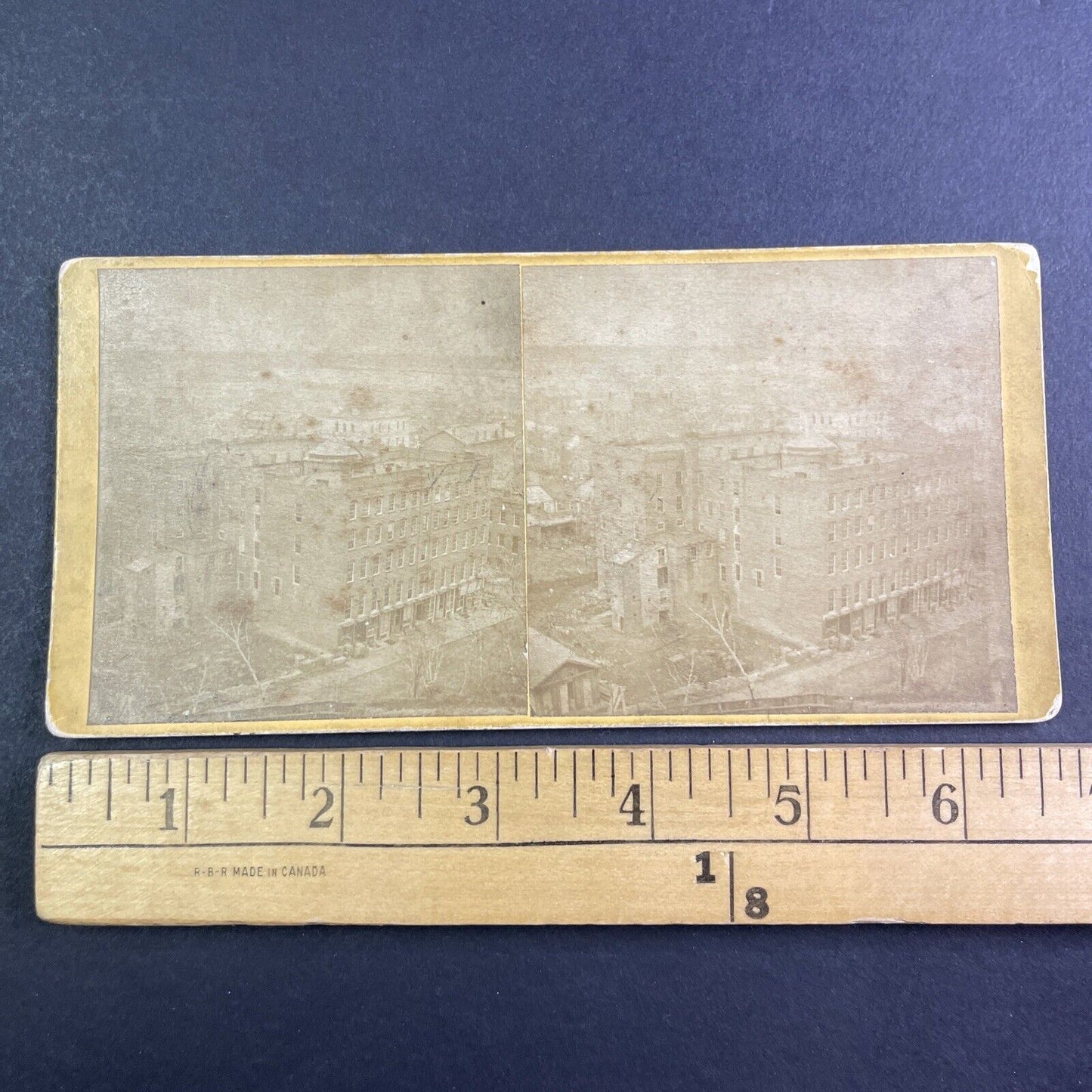 Unknown Asylum or Hospital Stereoview Yellow Card Antique c1860s X4152