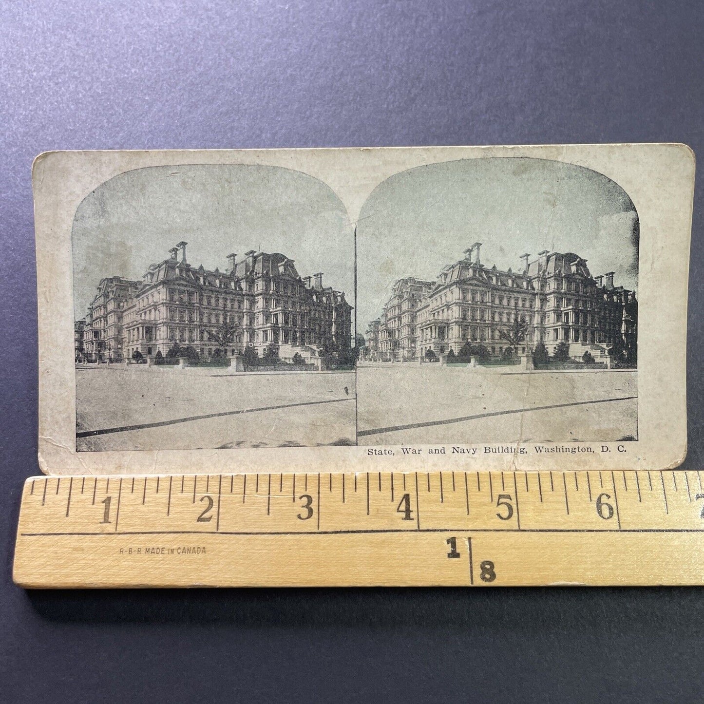 Antique 1890s War & Navy Building Washington DC Stereoview Photo Card P2539