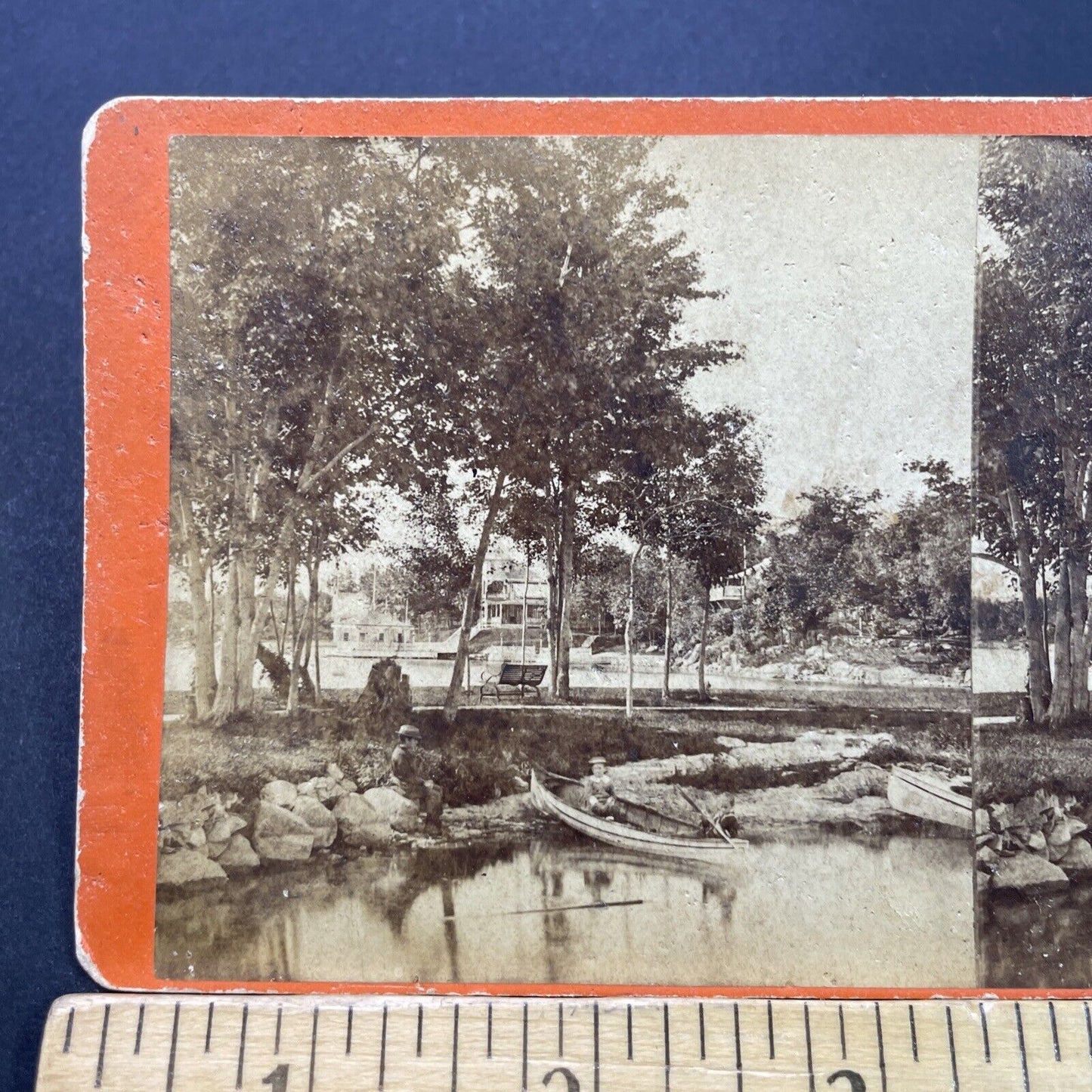 Antique 1870s Alexandria Bay New York State Stereoview Photo Card P3140