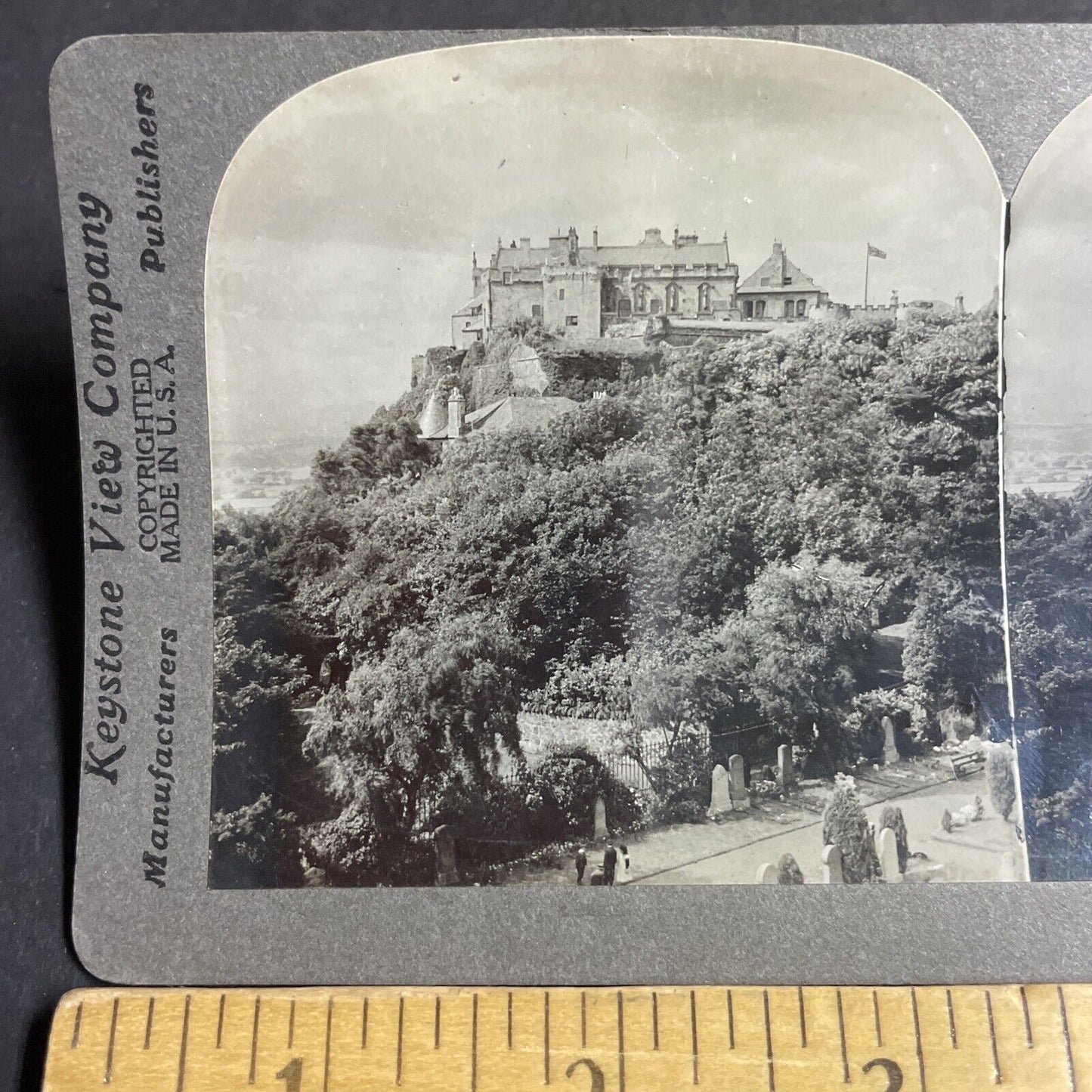 Antique 1909 Stirling Castle Scotland UK Stereoview Photo Card P4254