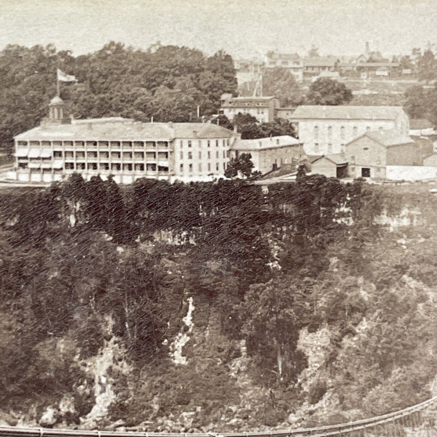 Clifton House and Clifton Hill Niagara Falls Stereoview Antique c1892 Y2140