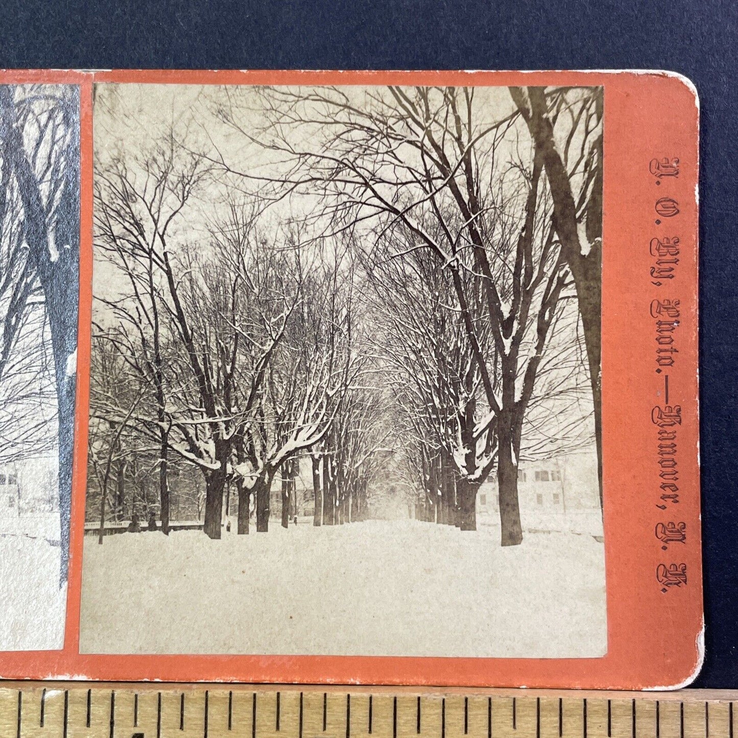 Great Blizzard March 24 1869 Stereoview Hanover NH Photo Card Antique 1869 X941