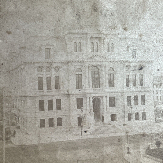 Antique 1878 Providence City Hall Rhode Island Stereoview Photo Card P1189