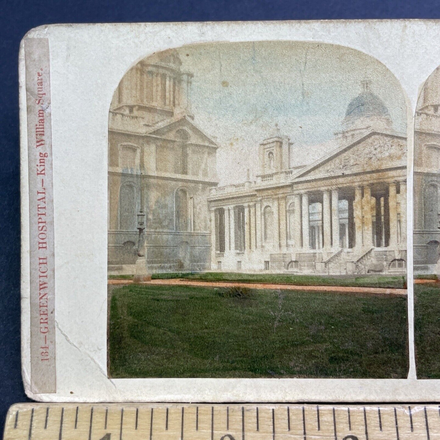 Antique 1860s Greenwich Hospital London England Stereoview Photo Card V470