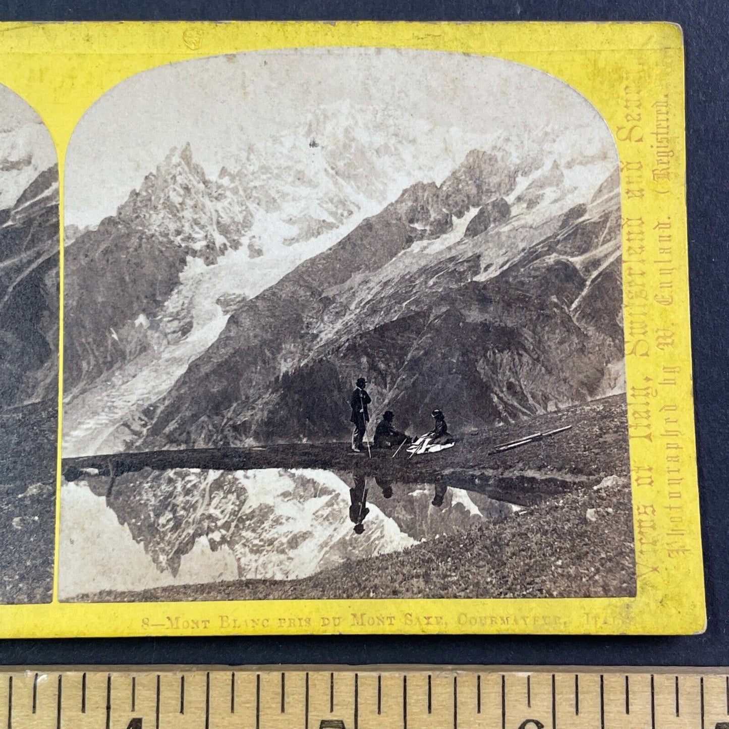 Mont de la Saxe Courmayeur Italy Stereoview William England Antique c1870 X3791