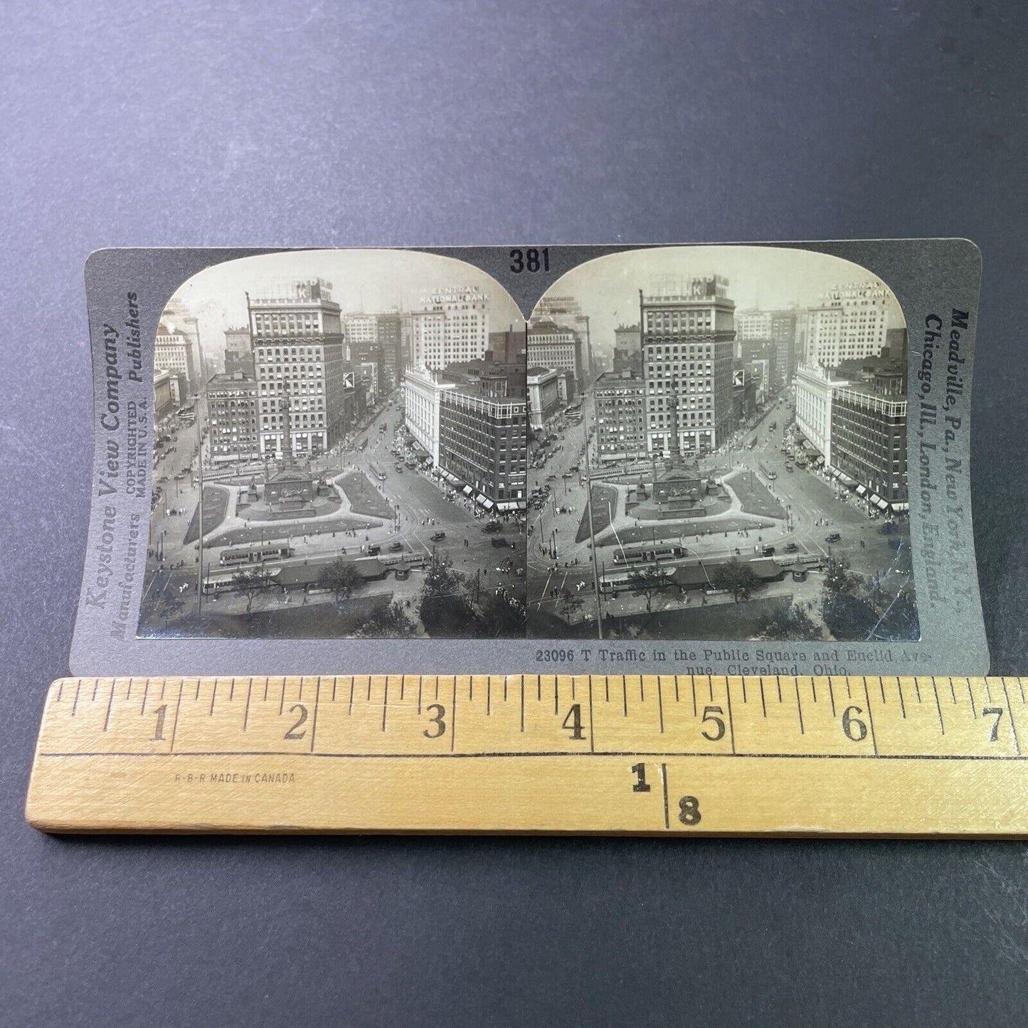 Antique 1920s Downtown Cleveland Ohio Stereoview Photo Card P3281