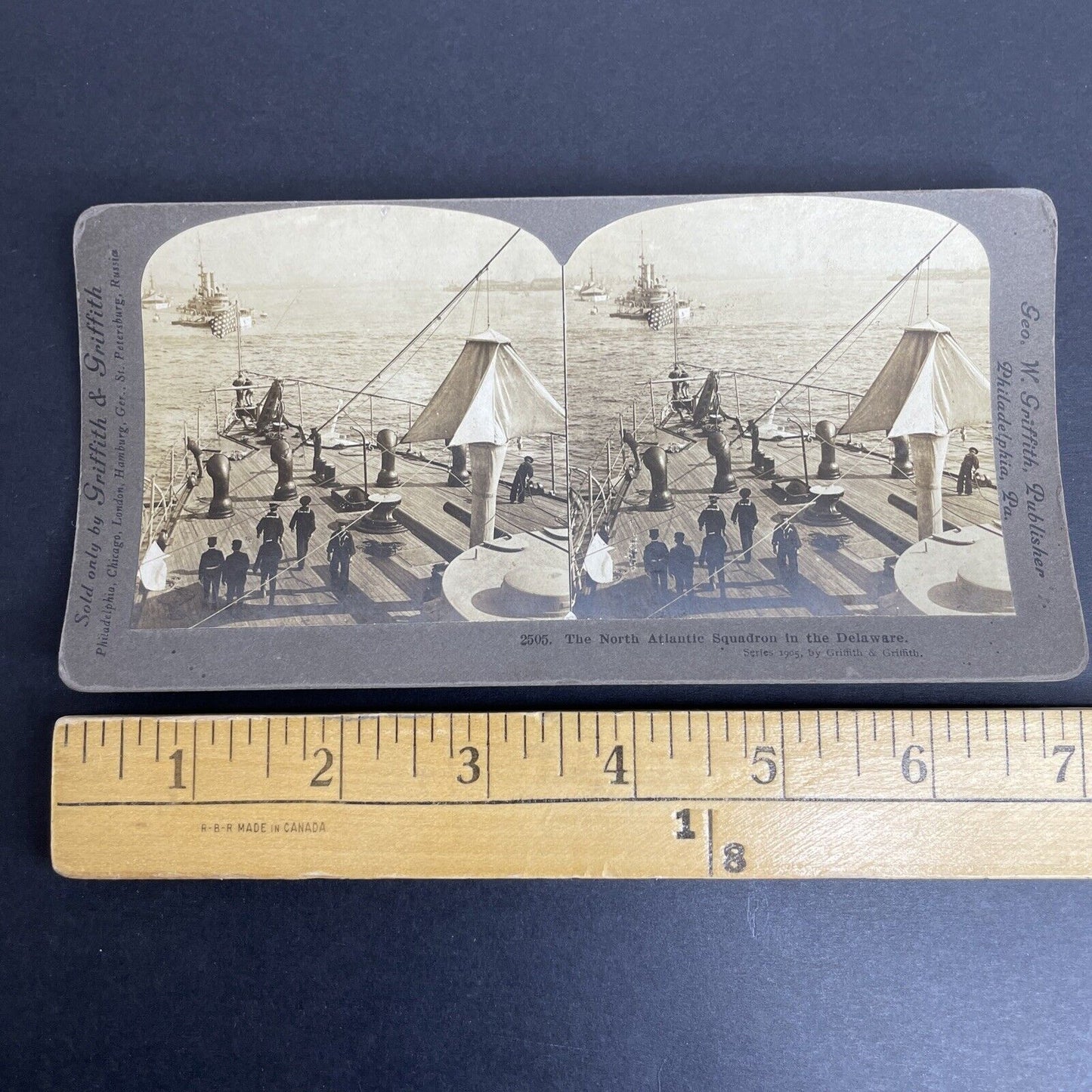 Antique 1912 North Atlantic Naval Fleet USS Delaware Stereoview Photo Card P968