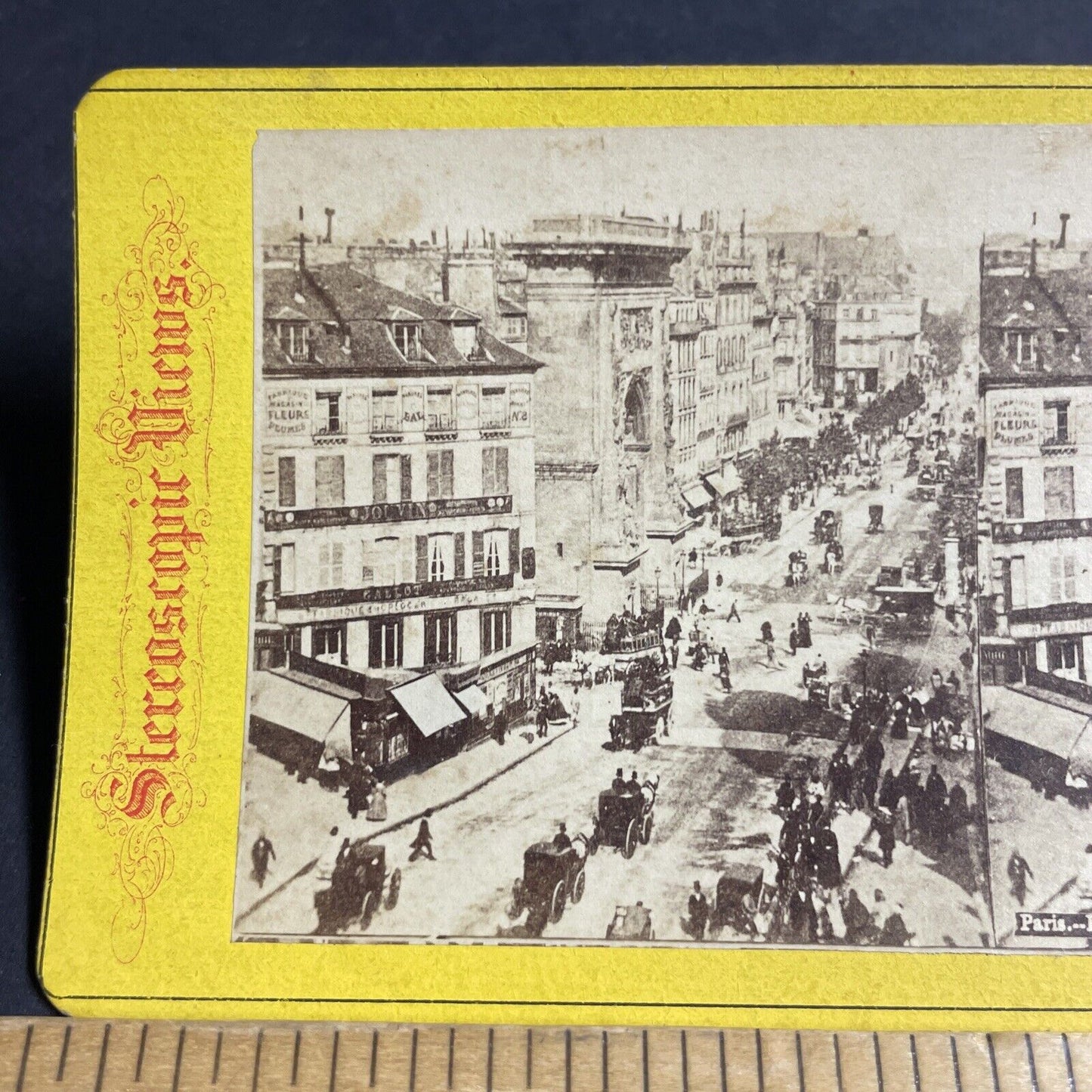 Antique 1870s The Main Street In Paris France Stereoview Photo Card P4610