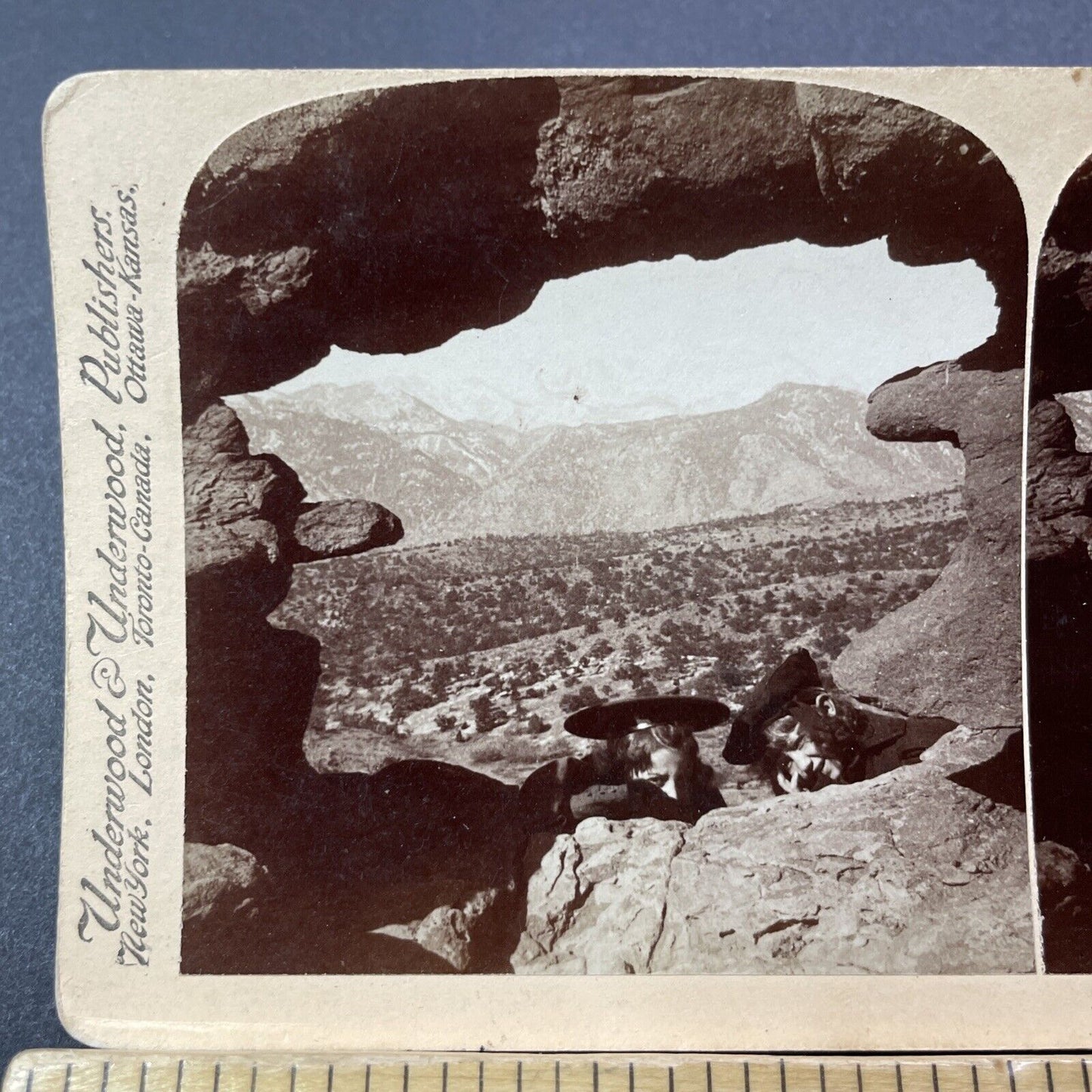 Antique 1900 Garden Of The Gods Pikes Peak Colorado Stereoview Photo Card V3256