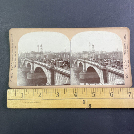 London Bridge England UK Stereoview CH Graves Antique c1900 X3513