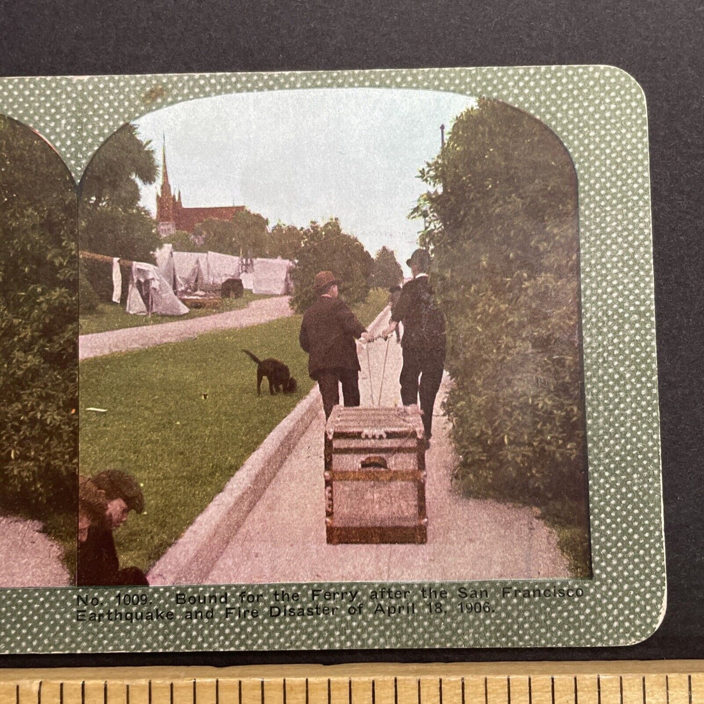 Antique 1910s San Francisco Earthquake Refugees Stereoview Photo Card 2300-09