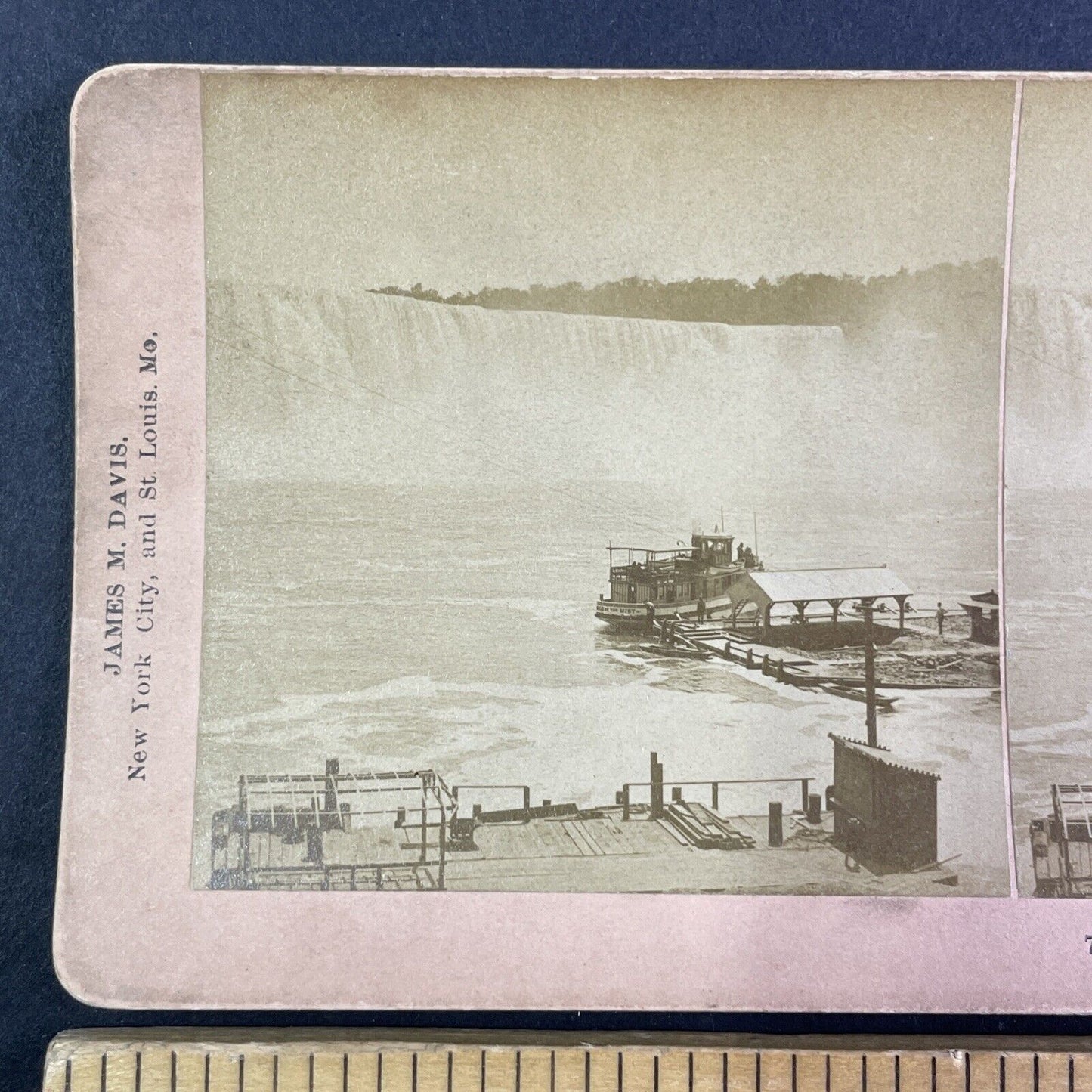 Maid of the Mist from the Loading Dock Stereoview Niagara Falls c1892 Y2141