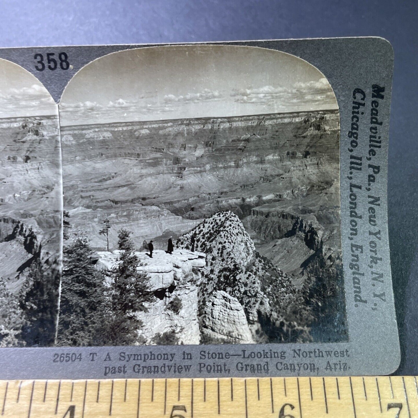 Antique 1910s Grandview Point Grand Canyon Arizona Stereoview Photo Card P3207