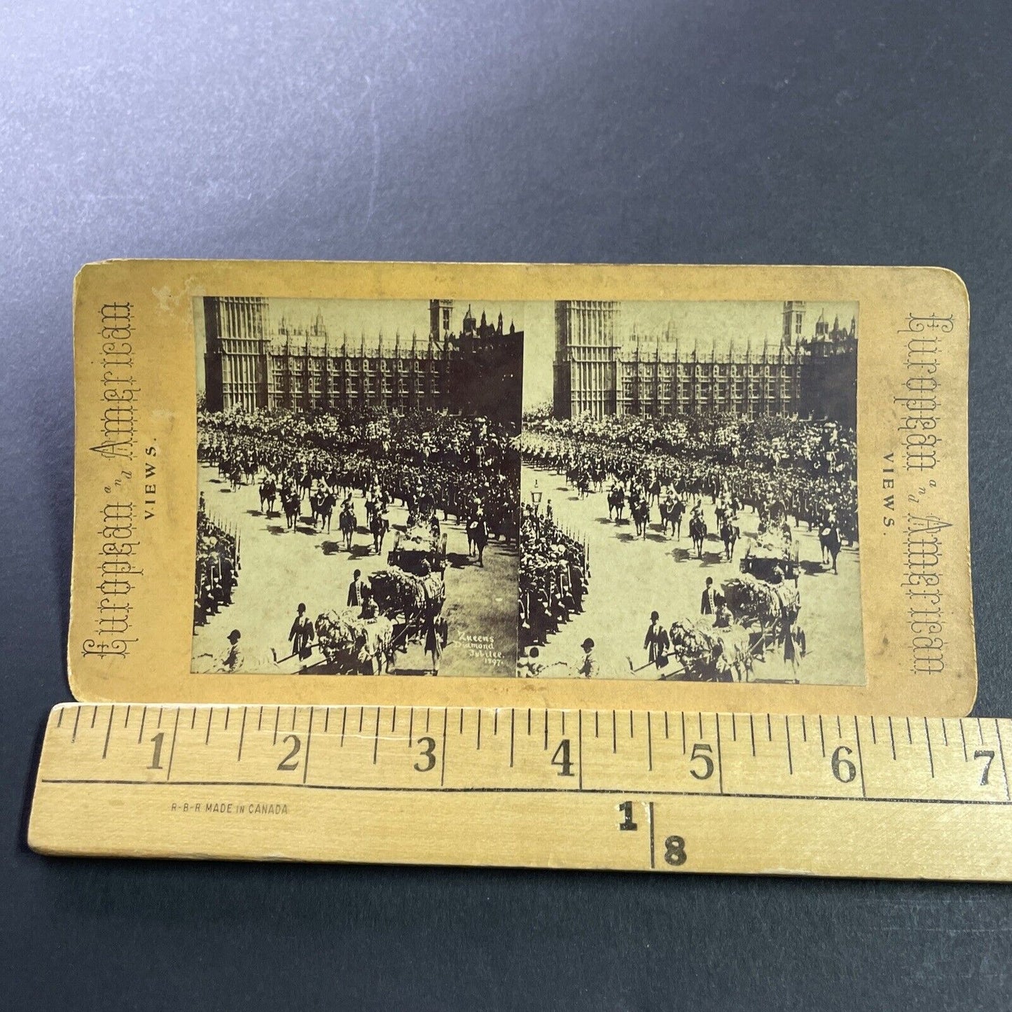 Antique 1897 Queen Victorias Diamond Jubilee England Stereoview Photo Card P4023