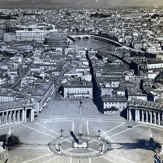 Antique 1904 Rome Italy City View From St. Peter's Stereoview Photo Card P1972