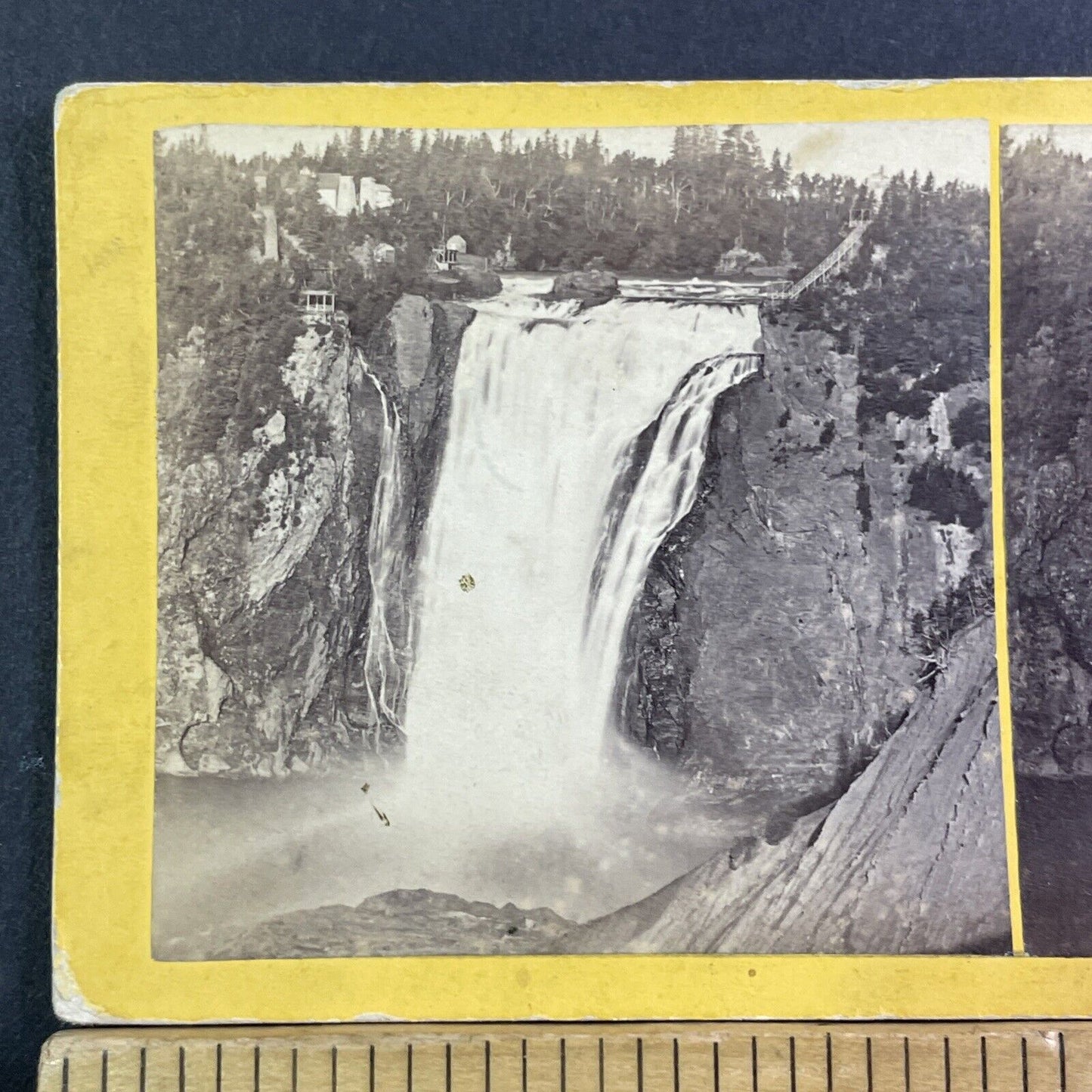 Montmorency Falls Quebec City Stereoview BW Kilburn Antique c1872 X1817