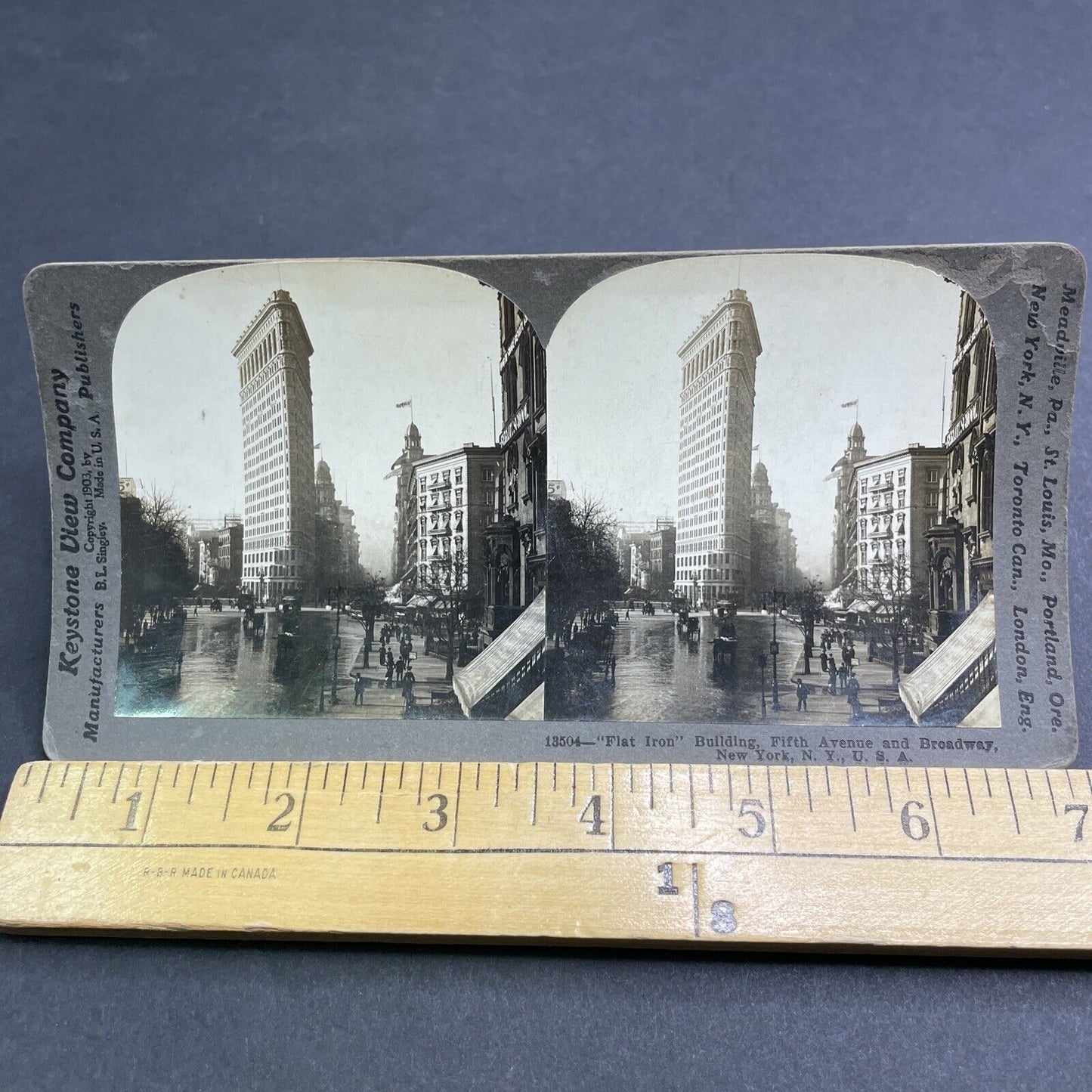 Antique 1903 Flat Iron Building Manhattan New York Stereoview Photo Card P1930