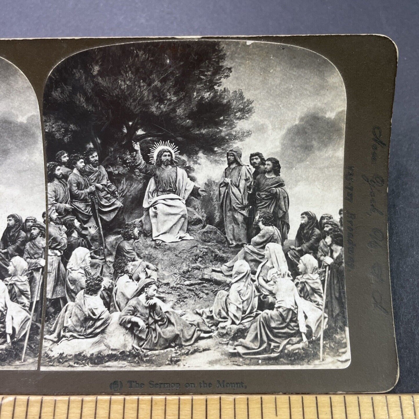 Antique 1880s Jesus And The Sermon On The Mount Stereoview Photo Card P3128