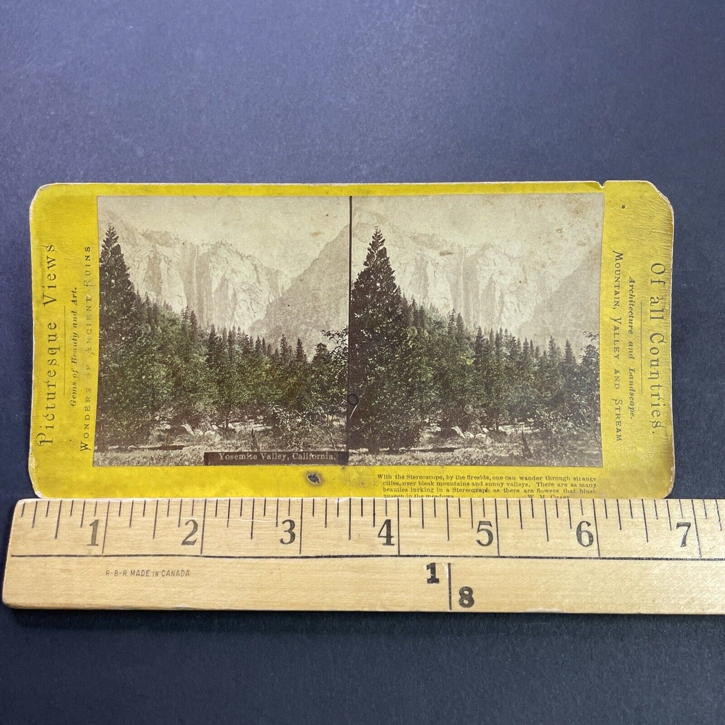 Antique 1870s Yosemite Valley California Stereoview Photo Card P3572