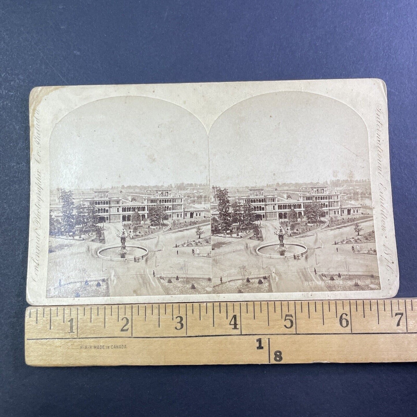 Machine Hall Fountain Philadelphia Stereoview Edward L Wilson Antique 1876 X1871