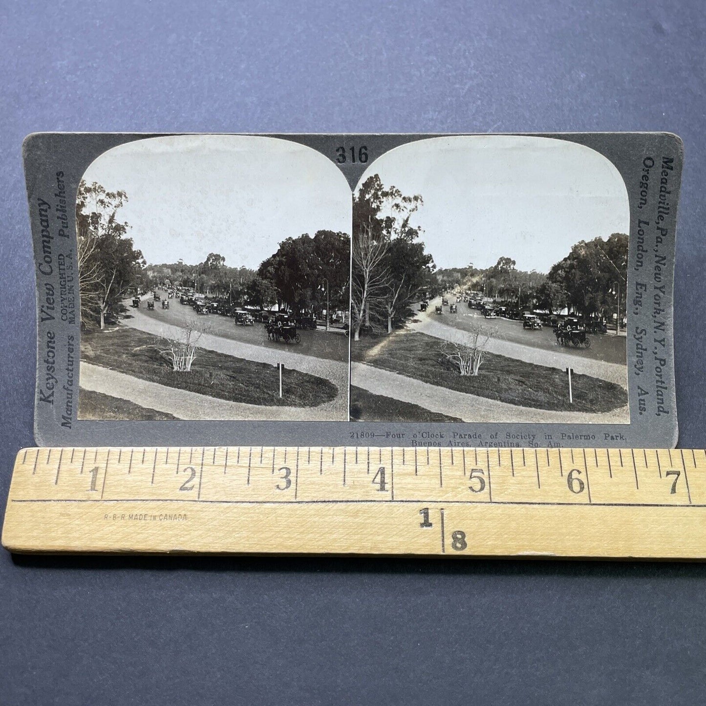 Antique 1920s Buenos Aires Argentina Palermo Park Stereoview Photo Card P2498