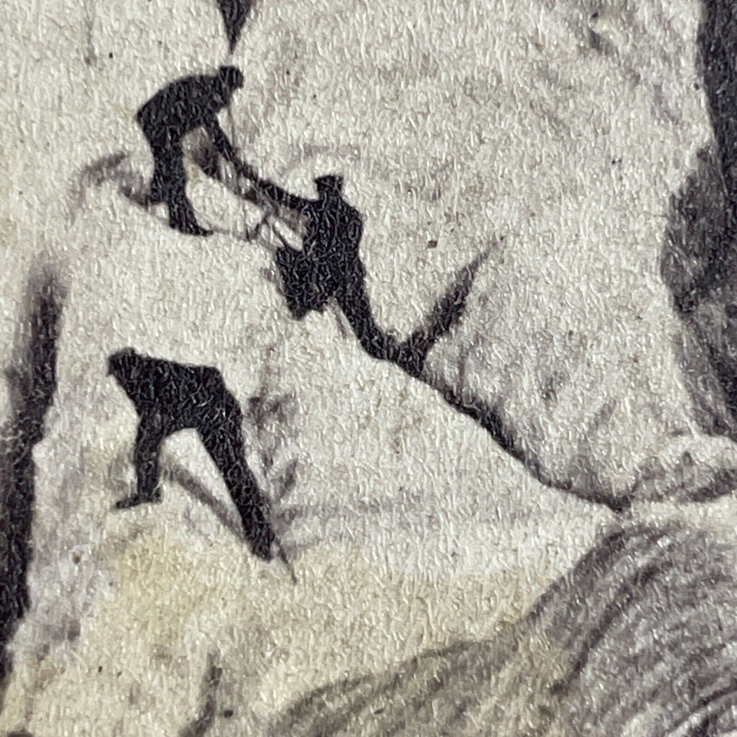 Antique 1870s Man Falls Into Glacier Ice Crevice Stereoview Photo Card P4146