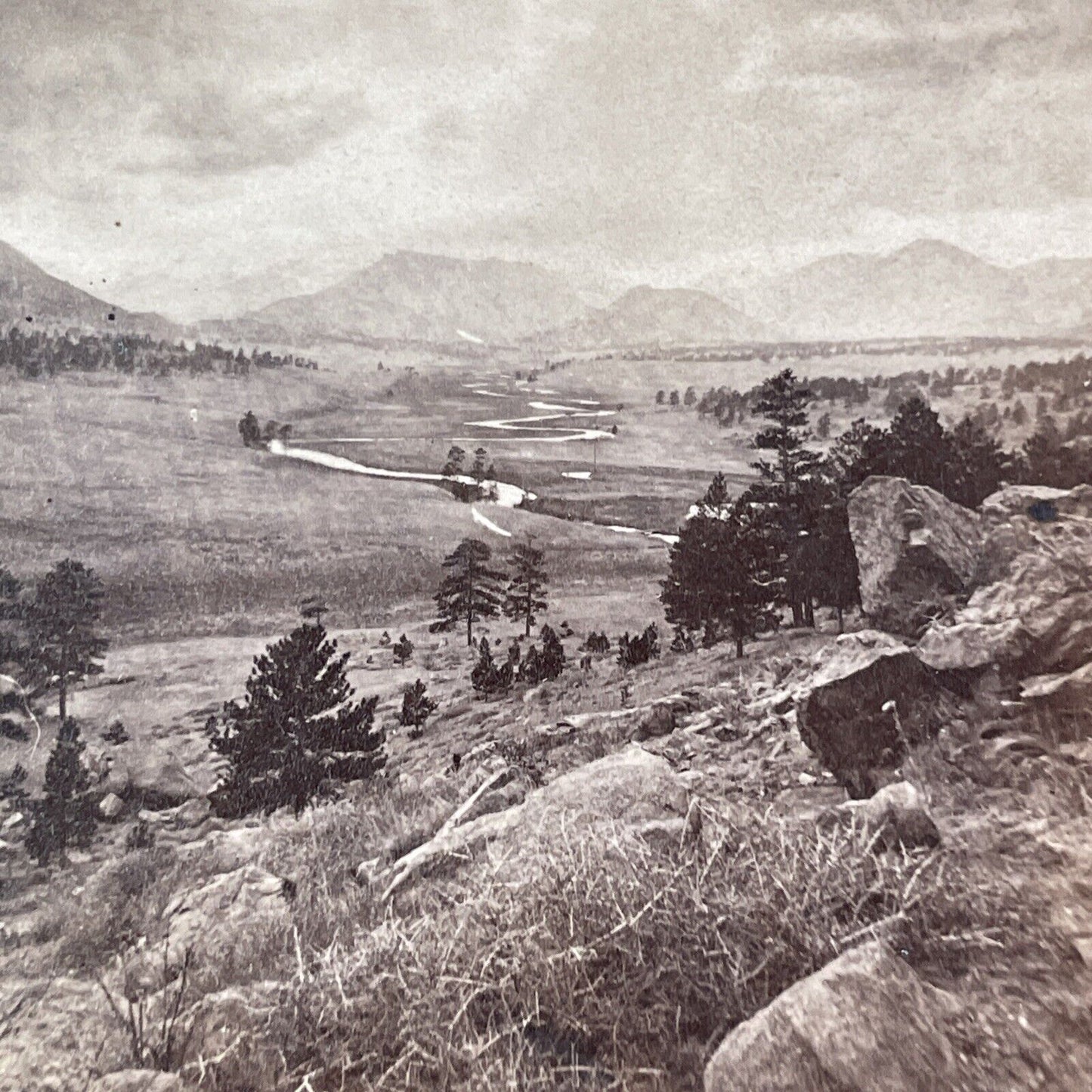 W.H. Jackson Hayden Geological Survey Stereoview Estes Peak Colorado c1872 X3637