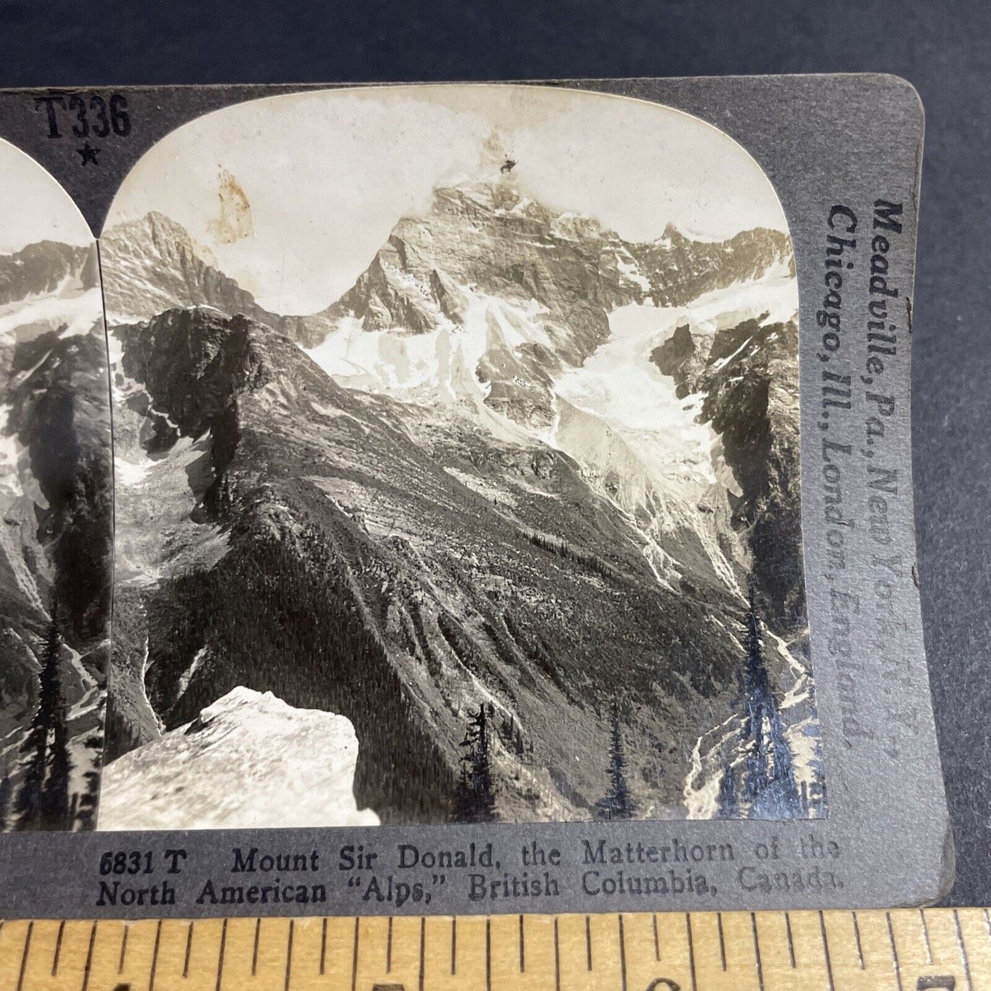 Antique 1920s Mount Sir Donald British Columbia Stereoview Photo Card P4861