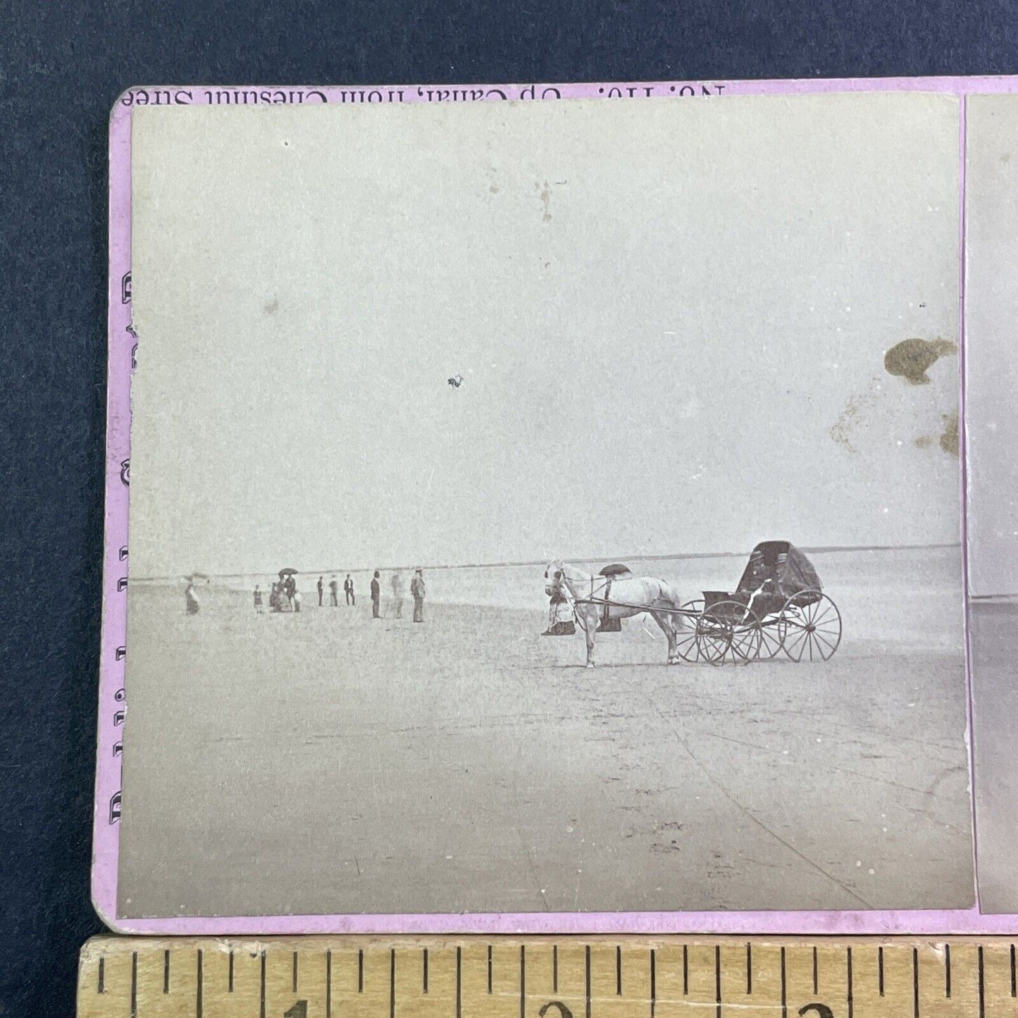 Atlantic City Buggy On Beach Stereoview New Jersey Antique c1869 X2479