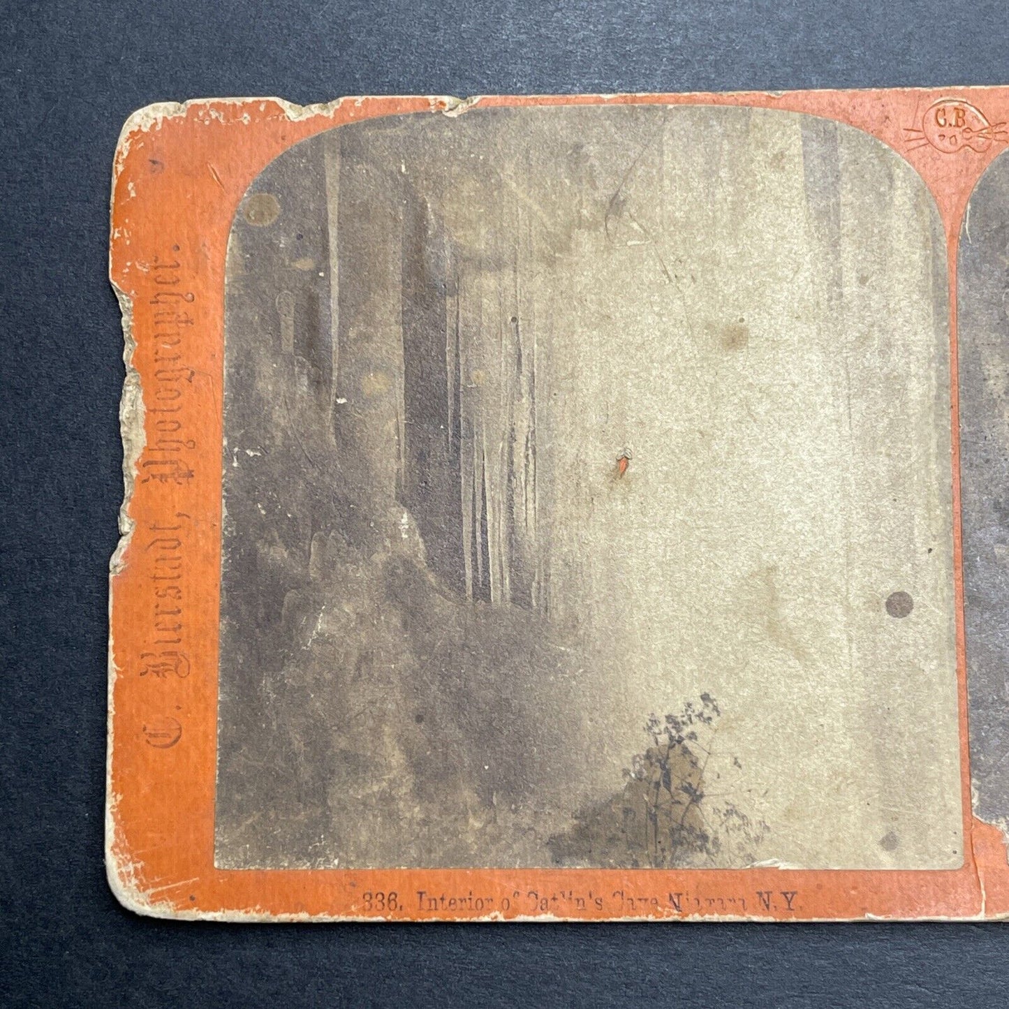 Antique 1860s Bottom Of Niagara Falls NY In Winter Stereoview Photo Card P1197