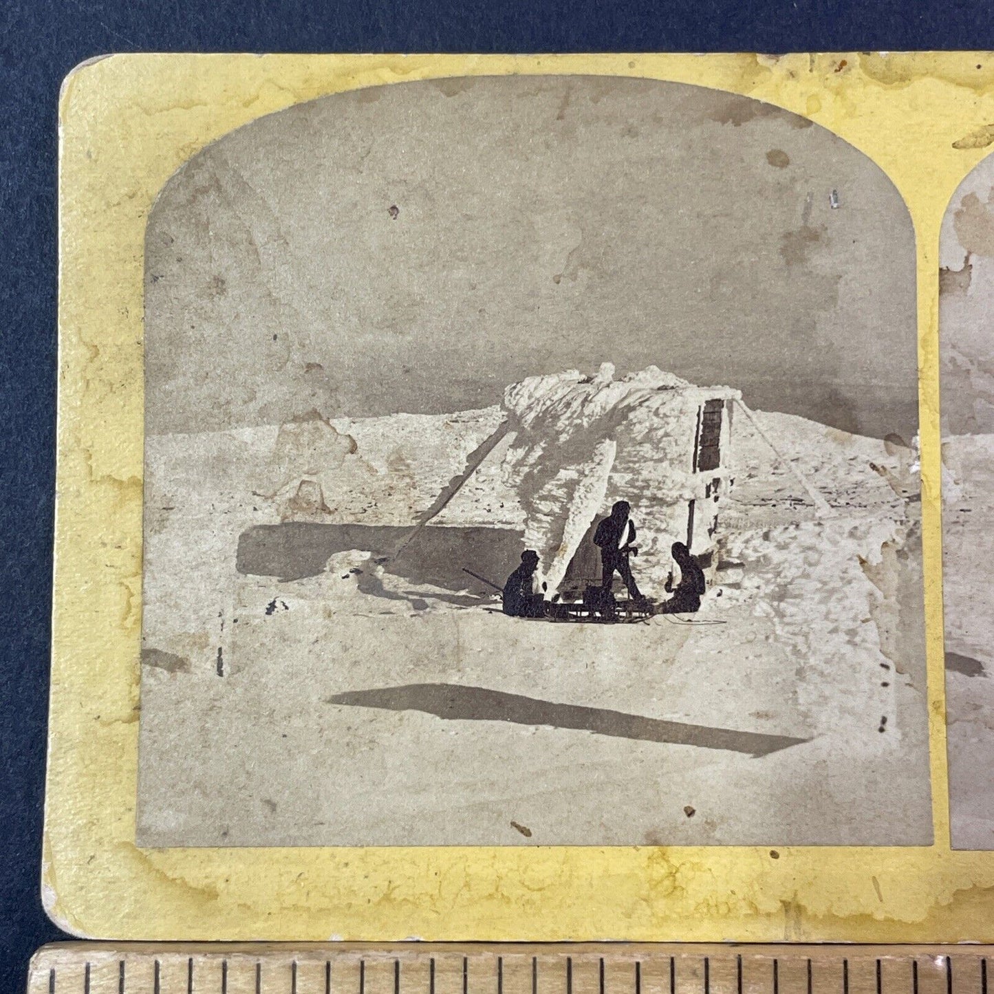 US Signal Service Mount Washington NH Stereoview Photo Card Antique 1872 X916