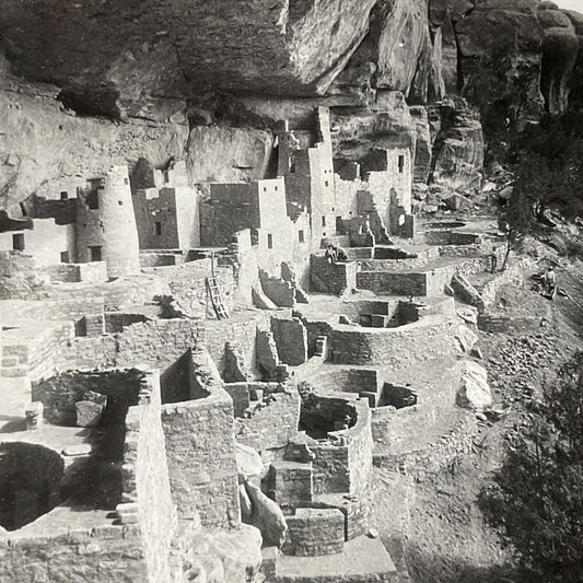 Antique 1920s Mesa Verde Stone Houses Colorado Stereoview Photo Card V2820