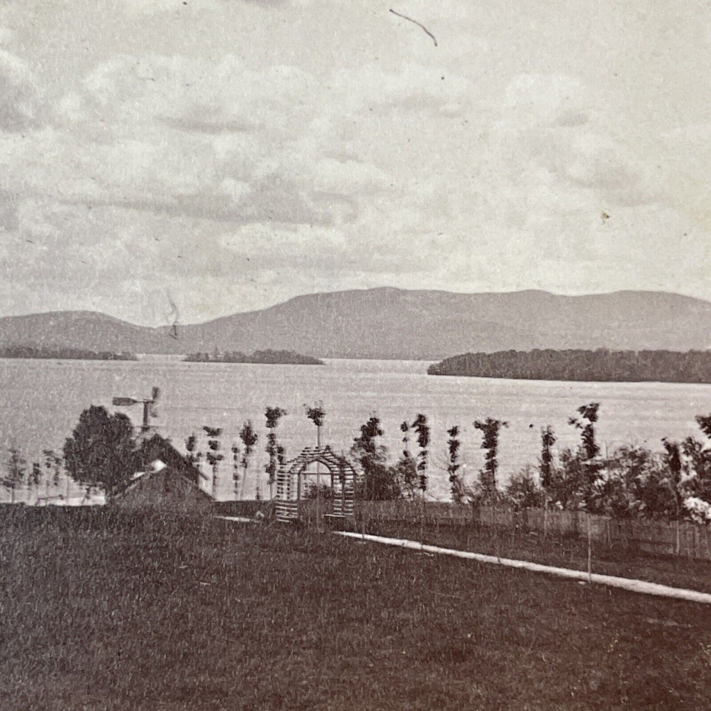 Lake Winnipesaukee Pavilion Wolfeboro Stereoview ET Brigham Antique c1872 X925