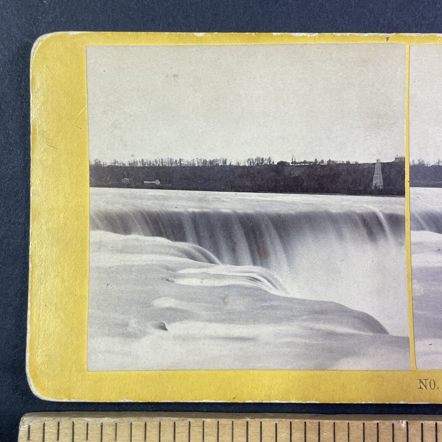 Samuel Street's Pagoda from Top of Niagara Falls Stereoview Antique c1870s Y2128