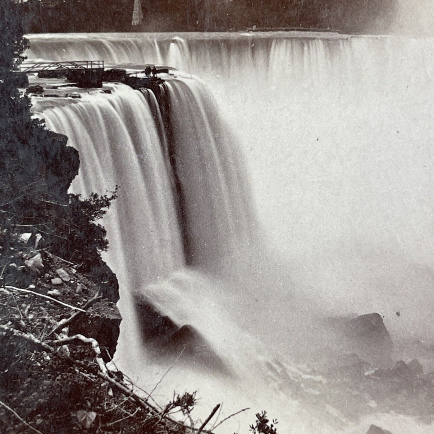 Terrapin Tower After it was Blown Up with Dynamite Stereoview c1870s Y2542