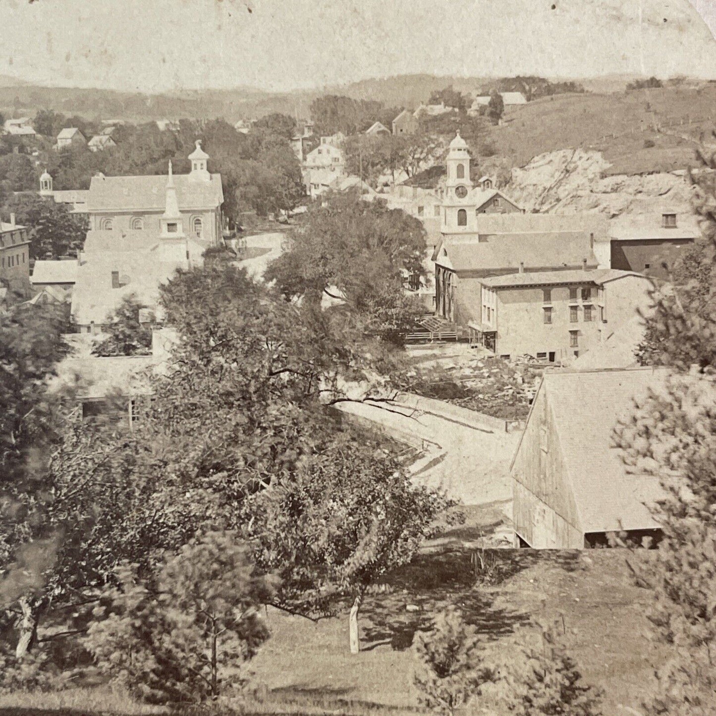 Peterboro New Hampshire Stereoview G.H. Scripture Antique c1870 Y035