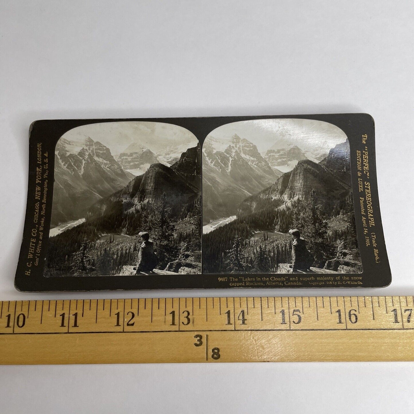 Antique 1903 Lake Louise Alberta Rockies Glacier Canada Stereoview Photo PC619